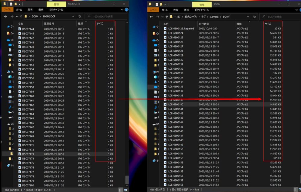 EaseUS Data Recovery復元後